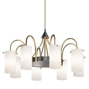 Stilnovo Inspired Eight-Arm Chandelier 3D model image 1 