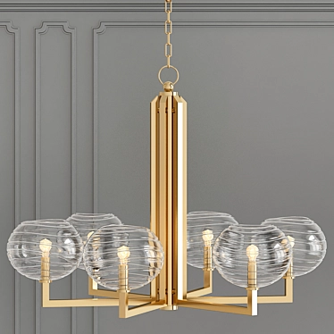 Breton 8-Light Aged Brass Chandelier 3D model image 1 