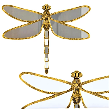 Dragonfly Mirror: Unique Wall Decor 3D model image 1 