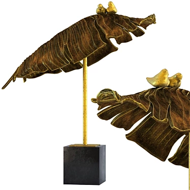 Tropical Birds Banana Leaf Sculpture 3D model image 1 