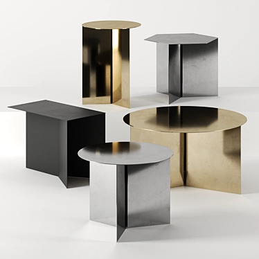 Sleek Slit Tables for Modern Living 3D model image 1 