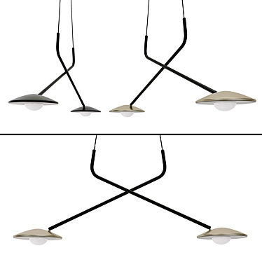 Millelumen Rising Chandelier 2 - Stylish Metal and Plastic Lighting Fixture 3D model image 1 