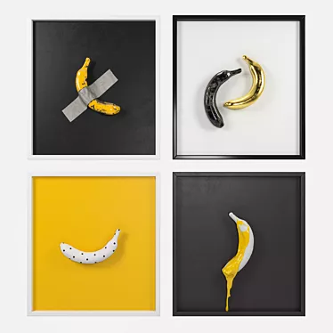 Banana Art Composition: 3D Visual Masterpiece 3D model image 1 