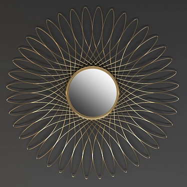 Gold Sunburst Wall Mirror by TO4ROOMS 3D model image 1 