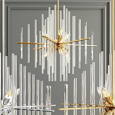 Woodbridge Lighting 20116CBR Spires 6-light Chandelier => Modern Gold Steel Spires Chandelier 3D model image 1 