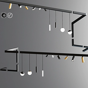 Modular Suspended Track Light-02 3D model image 1 