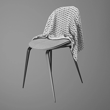 Modern Wool Chair: Sleek and Stylish 3D model image 1 