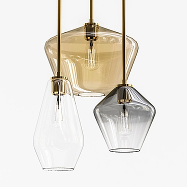 Sleek Glass Pendant Lamp 3D model image 1 