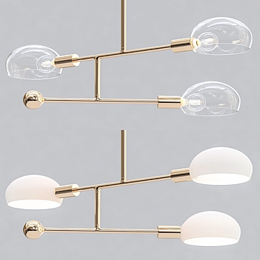 Elegant Brass Tangle Chandelier 3D model image 1 