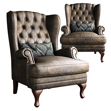 Classic Handcrafted Manchester Armchair 3D model image 1 