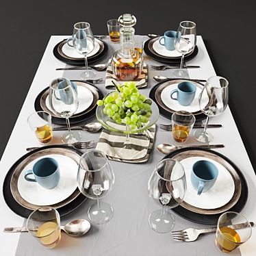 Title: Elegant Tableware Set 3D model image 1 