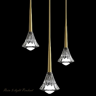 Rain 5-Light Pendant: Modern Elegance for Every Space 3D model image 1 