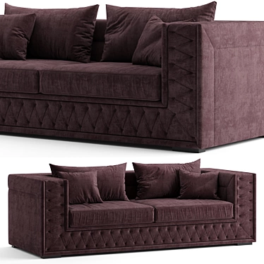 Elegant Alexandra Fabric Sofa 3D model image 1 