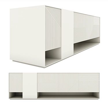 Elegant Hampden Media Console 3D model image 1 