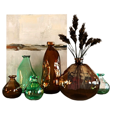 Zara Home Asymmetric Bottles: Stylish Decor for Every Space 3D model image 1 