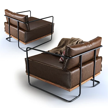 Industrial Leather Colin Chair 3D model image 1 