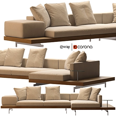 Contemporary Dock Sofa: B&B Italia 3D model image 1 