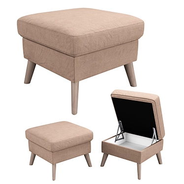 Aneto Gala Puff - Sleek and Stylish Ottoman 3D model image 1 