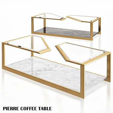 Pierre Gold & Marble Coffee Table 3D model image 1 