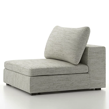 Title: Gaba Pearl White Modular Lounge Chair 3D model image 1 