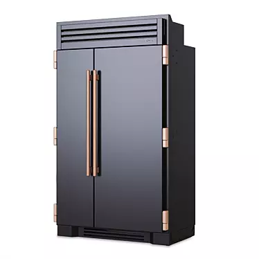 True 48 Black Mat: Stylish and Spacious Refrigerator 3D model image 1 