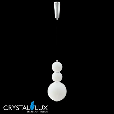 Crystal Lux DESI SP3 Chrome/White Pendant Light 3D model image 1 