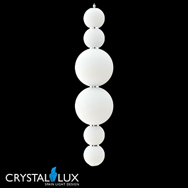 Crystal Lux DESI SP6 Chrome/White Pendant Light 3D model image 1 