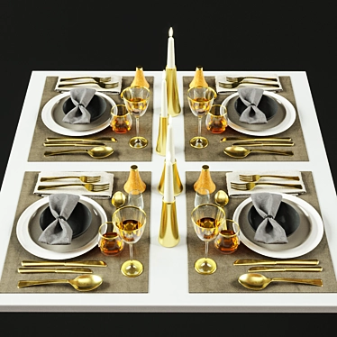Elegant Tableware Set 012 3D model image 1 