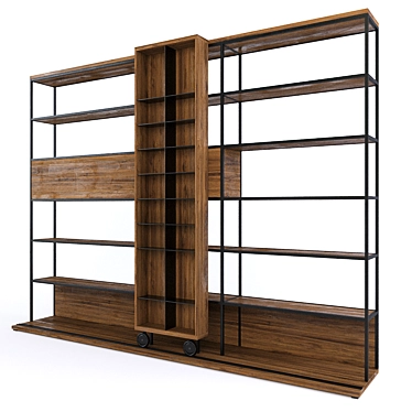 Literatura Open: Elegant Bookcase by Punt Moble 3D model image 1 