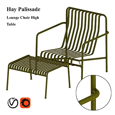 Stylish Hay Palissade Lounge Chair Set 3D model image 1 