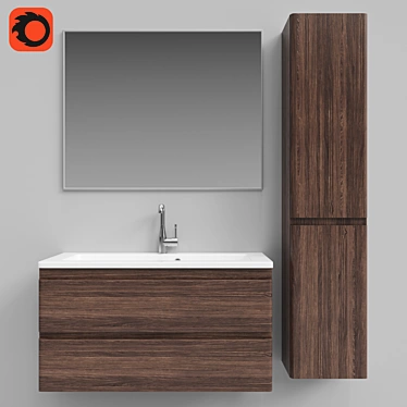 Aqua Rodos Accent Bathroom Furniture 3D model image 1 
