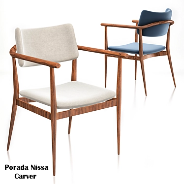 Elegant Porada Nissa Carver Chair 3D model image 1 