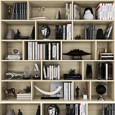 Modern Shelf Decor: Books & More 3D model image 1 