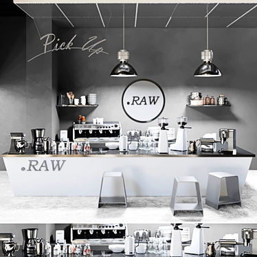 Sleek Coffee Shop Setup: Coffee, Appliances, Bar 3D model image 1 