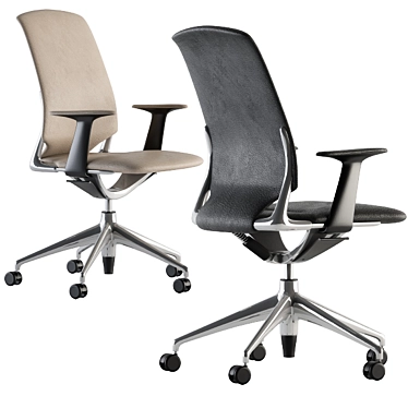 Elegant Leather Office Chair 3D model image 1 