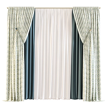 Elegant 552 Curtain 3D model image 1 