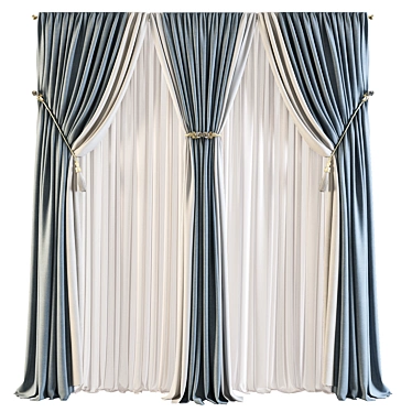 Title: Sleek Curtain Design 3D model image 1 