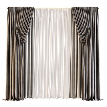 Versatile Curtain Design: Curtain 555 3D model image 1 