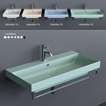 Catalano New Zero Wall Basin - Colorful & Practical 3D model image 1 