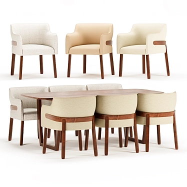 Elegant Mukai Dining Chair 3D model image 1 