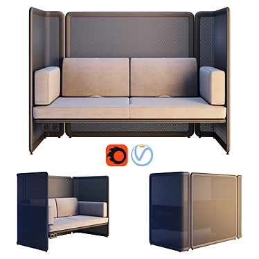 Title: Lagunitas Lounge System Two Seater Sofa 3D model image 1 