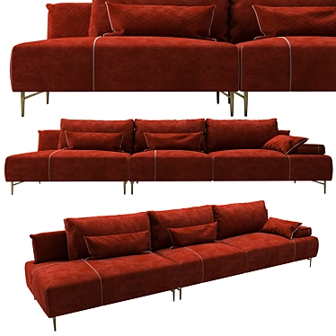 Gammarr SAKS Sofa: Modern Elegance 3D model image 1 