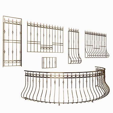 Versatile Balcony Fencing & Window Grilles 3D model image 1 