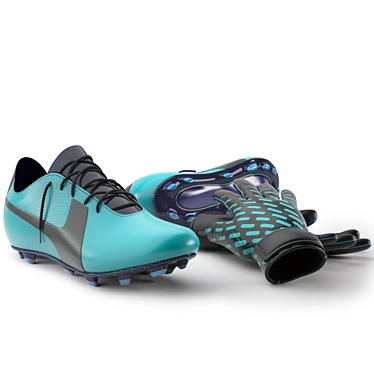 Ultimate Game Essentials: Football Boots & Gloves 3D model image 1 