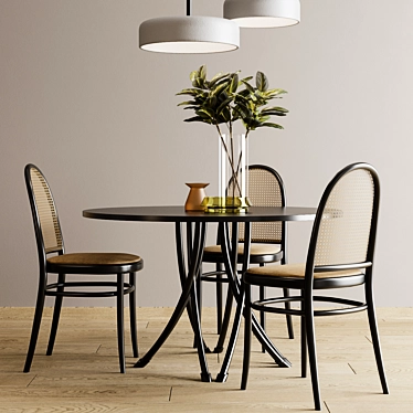 Thonet Vienna - Elegant Table & Chairs 3D model image 1 