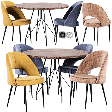 Modern Saarinen Dining Set 3D model image 1 