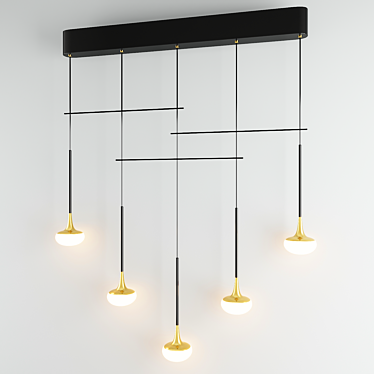 DROPS 5 Pendant Lamp: Sleek Design, Adjustable Height 3D model image 1 