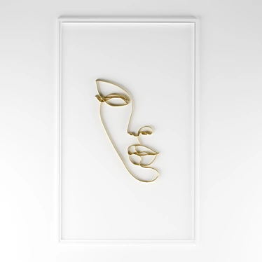 Metal Wall Panel Woman Face 3D model image 1 