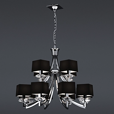 AKIRA Chandelier: Stylish Lighting Fixture with 12 Energy-Saving Lamps 3D model image 1 