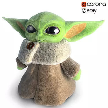 Galactic Guru: Yoda Mini Toy 3D model image 1 